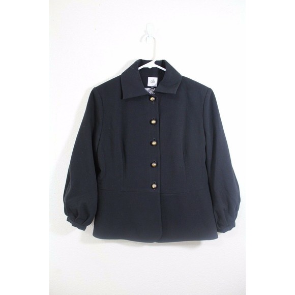 CAbi Jacket 4 Women's Abbott Blazer Black Gold Buttons Career Office #3027 - Picture 4 of 8